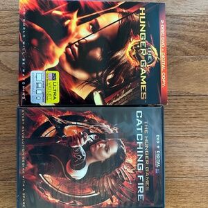 Hunger Games and Catching Fire DVDs